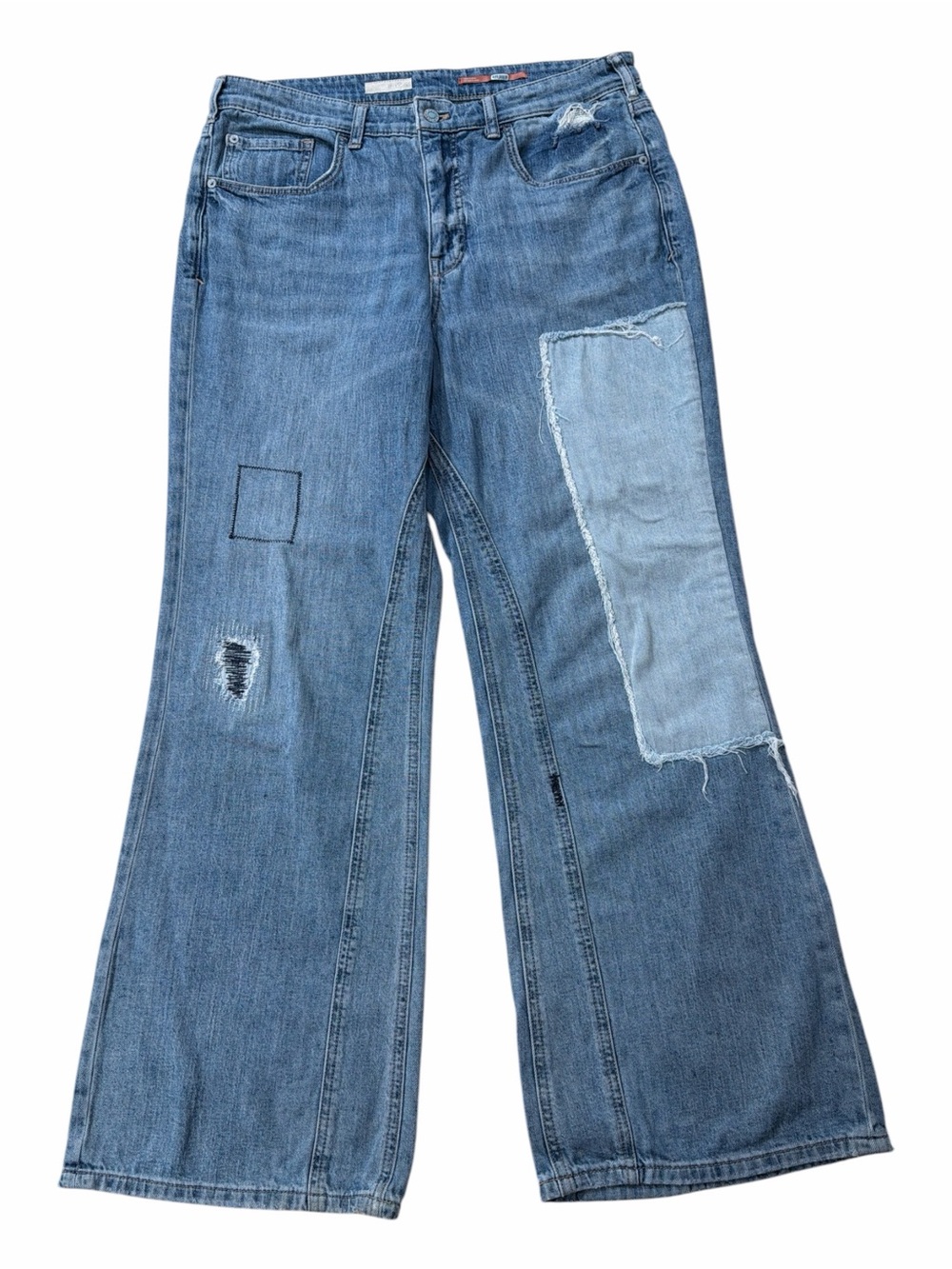 Pilcro by Anthropologie The Laidback Patchwork Flare Jeans